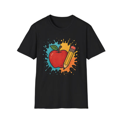 Colorful Apple & Pencil Shirt